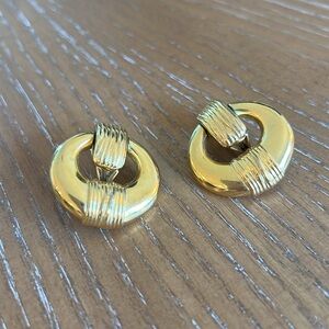 Vintage Clip On Gold Earrings